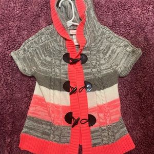 Little Lass hooded short sleeve button up sweater
